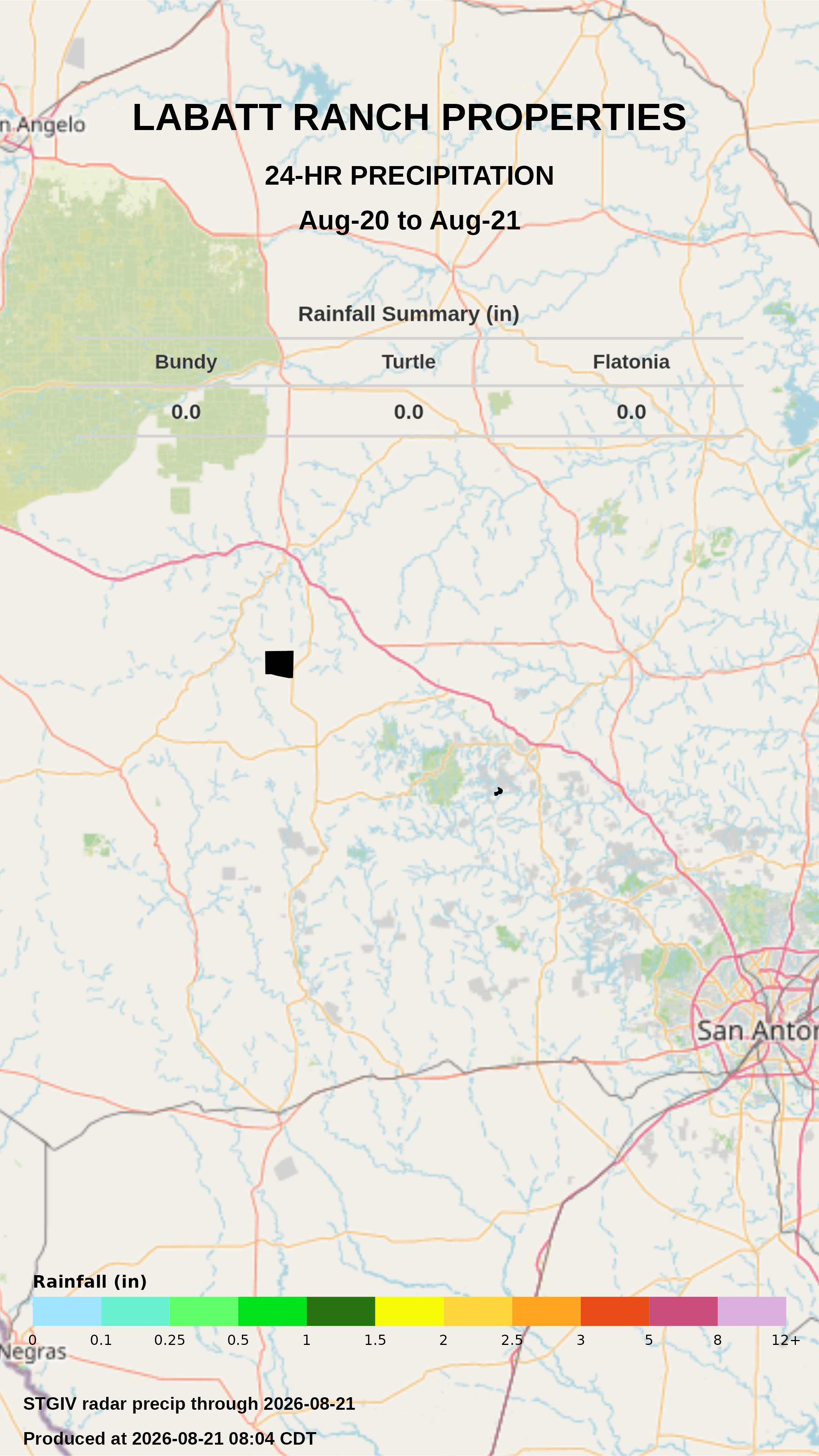 Labatt Ranch Properties 24-hour precipitation map